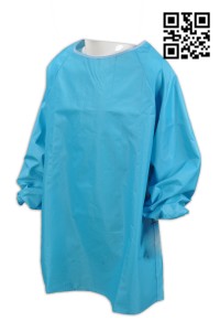 SKAP012 藍色圍裙 訂製全身式圍裙 設計長袖圍裙  100％聚酯纖維 後面 綁繩 來樣訂造圍裙  圍裙制服公司 圍裙價格 寵物美容 寵物診所  寵物醫療